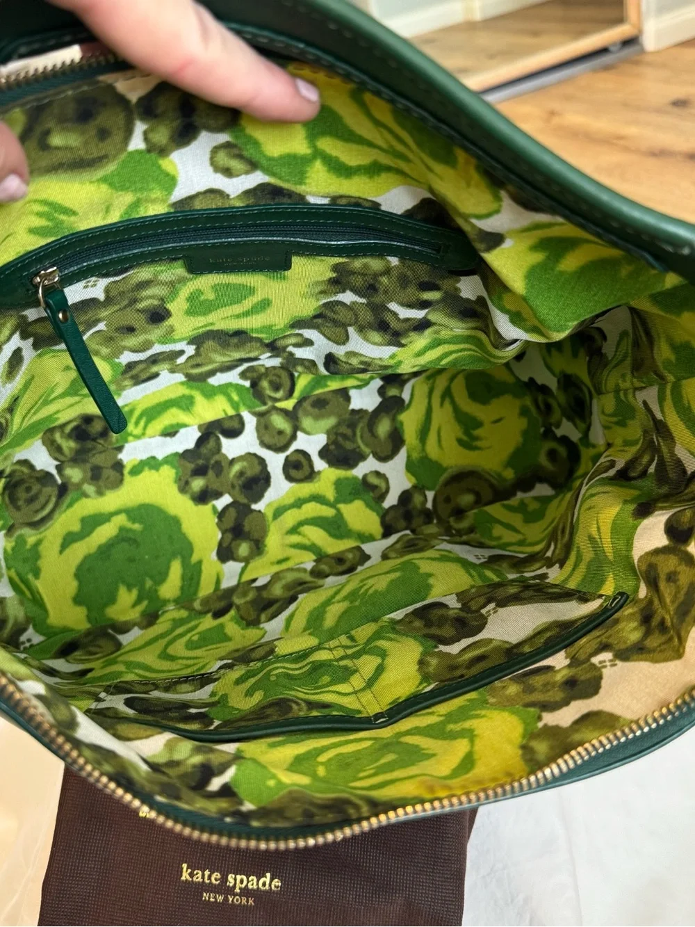 kate spade Emerald Green Leather Shoulder Bag